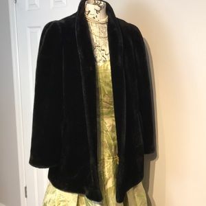 Borgessa Vintage Cover Faux Fur Jacket Evening Coat Formal Party Puffy